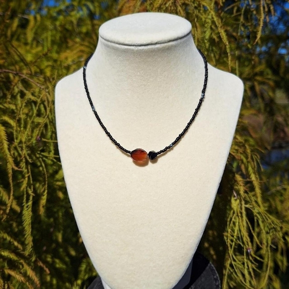 Handmade Jewelry - Carnelian, Tourmaline Necklace ~ Handcrafted Jewelry